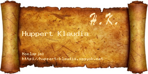 Huppert Klaudia névjegykártya